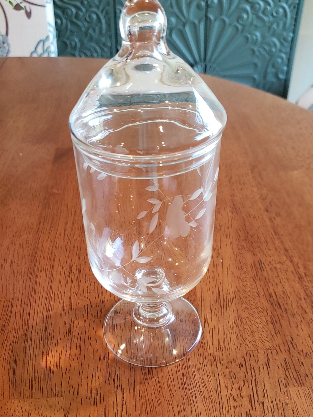 Princess House Vintage Heritage Apothecary / Candy Jar - Etched Glass